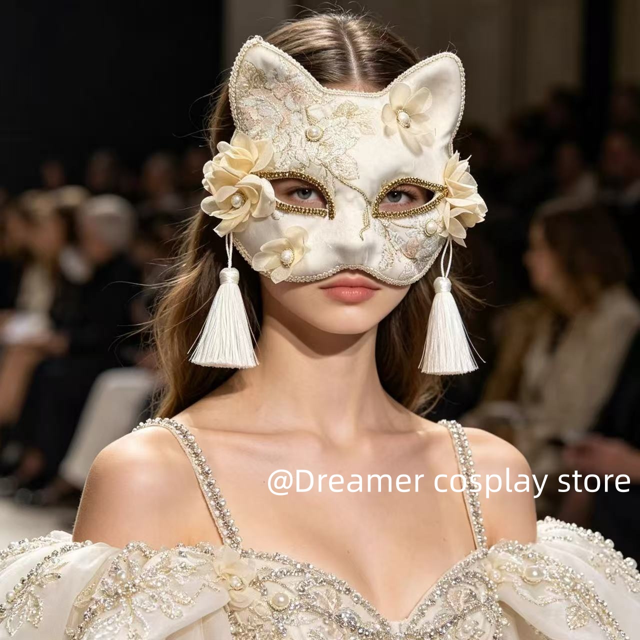 2026 Yeni Kedi Kulaklı Maske Y - Tassel Fringe Trim incelemesi ve fiyatı