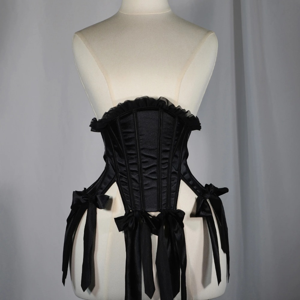 Kadın Siyah Korse Büstiyer Bağ - Tassel Fringe Trim incelemesi ve fiyatı