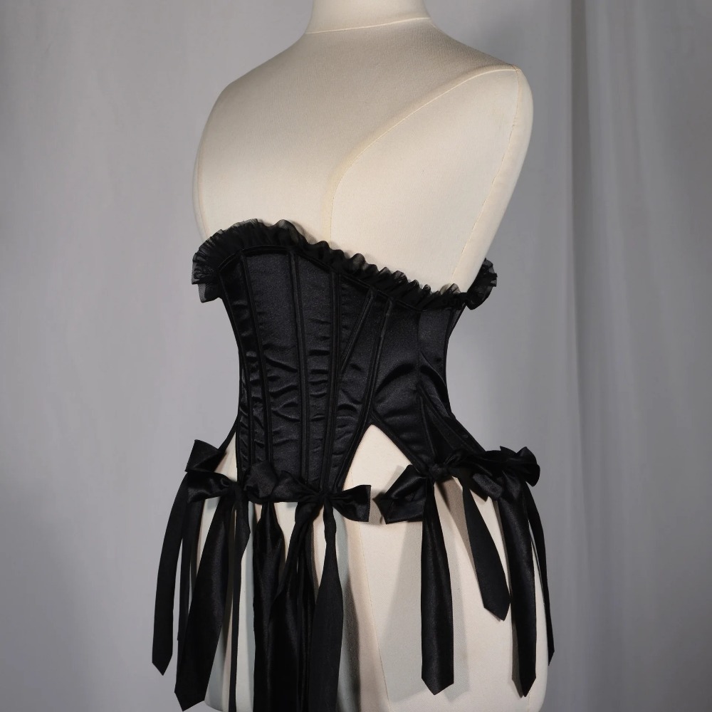 Kadın Siyah Korse Büstiyer Bağ - Tassel Fringe Trim incelemesi ve fiyatı