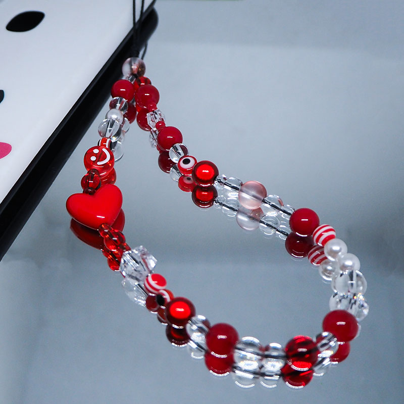Kırmızı temizle cep Y2k telefo - Pearl Trim Chain incelemesi ve fiyatı